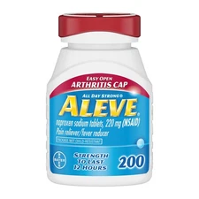 Aleve Naproxen Sodium Pain Relief Tablets 220 Mg All Day Strong Pain Relief