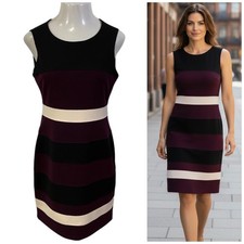 Tommy Hilfiger Dress Womens 10 Purple Stripe Work Office Church Date Elegant