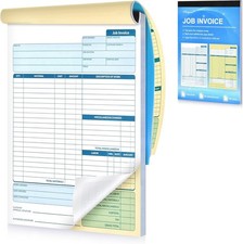 Large Job Work Order Forms, Job Invoice Forms/Receipt Book with Carbonless Co...