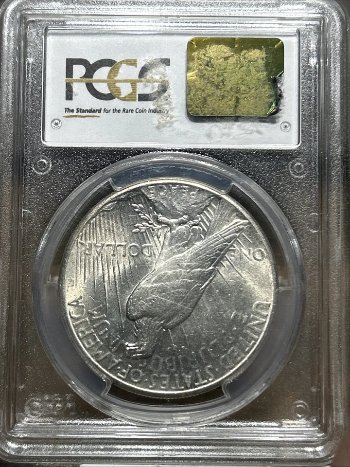 1928 P Peace Silver Dollar PCGS AU58 Almost Uncirculated Lightly Toned Key Date - Image 3 of 4