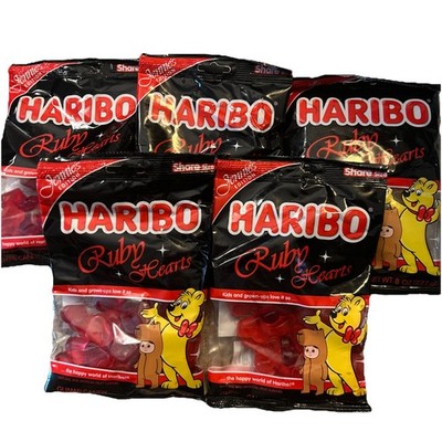 Haribo Ruby Hearts   Jennie s Edition Share Size 8oz (Lot of 5)   New