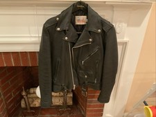 Vintage Motorcycle Jacket 36 Black Leather Excelled made in USA Biker