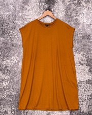 Eileen Fisher Tunic / Dress Large Womens Viscose Jersey Gold