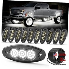 10 Pods White Rock Lights, 36 LEDs 6500K Ultra Bright IP68 10 Pods 5M Wire