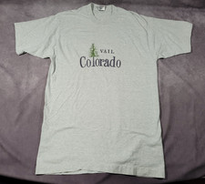 Vintage Vail Colorado Single Stitch T Shirt Embroidered Large Made in USA