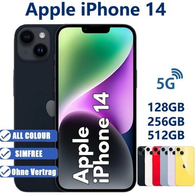 Apple iPhone 14 5G 128GB/256GB/512GB IOS Ohne Simlock Dual SIM 6,1'' Smartphone