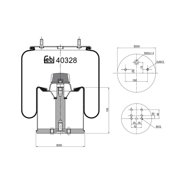 febi Bilstein Federbalg, Luftfederung 40328 FüR BPW-image
