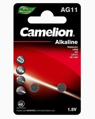 AG11 (LR58 / 362) Alkaline Batteries - 2 Pack - Camelion