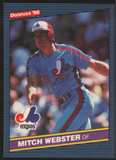 1986 Donruss Baseball #523 - Mitch Webster RC - Montreal Expos  86-626