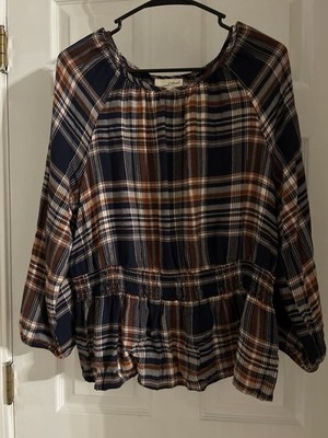 Women s Universal Thread Size L Plaid Pullover Flannel