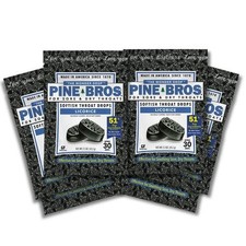 Pine Bros. Gummy Sore Throat Softish Drops 30 Count (approx) (6 Bags, Licorice)