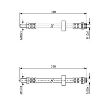2X BOSCH BREMSSCHLÄUCHE HINTEN PASSEND FÜR FORD MONDEO LINKS+RECHTS