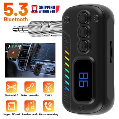 Bluetooth Transmitter Receiver 3in1 Wireless Audio Adapter w/ AUX & TF Playback 