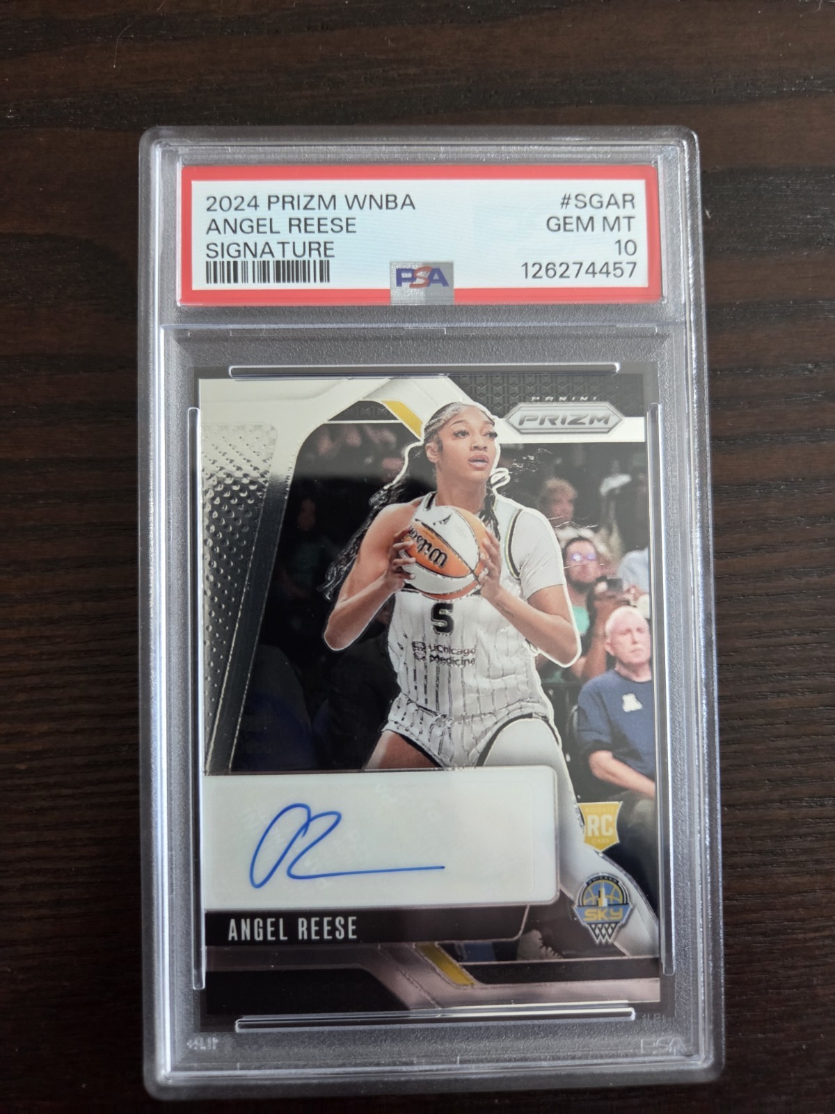 Angel Reese 2024 Panini Prizm WNBA Signatures Auto Rookie Card PSA 10 Gem MInt view 1