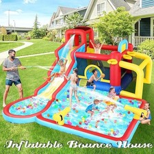 Large Water Bounce House, Splashing  Blast Bouncer, Ball Toss, Soccer Gate