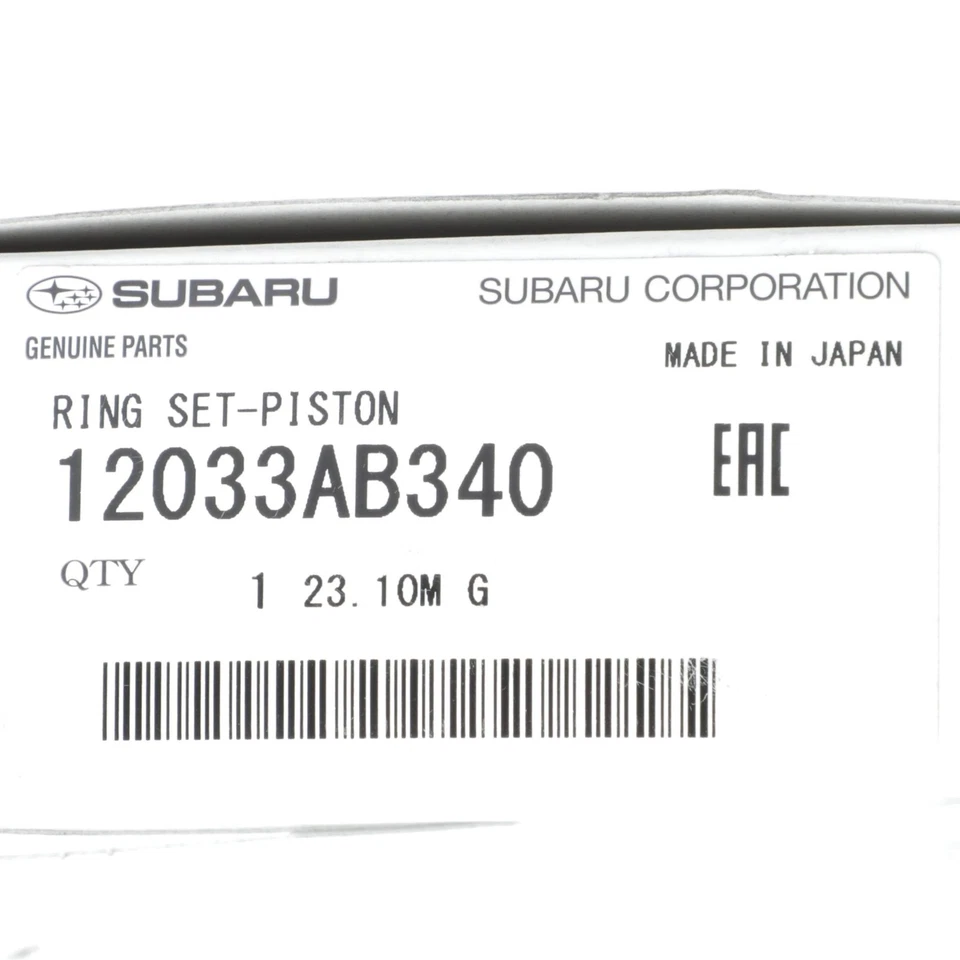 Juego de anillos de pistón OEM 2000-2014 Subaru Outback Impreza Forester NUEVO 12033AB340 Foto 3 de 3
