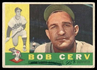 Bob Cerv 1960 Topps #415 Kansas City Athletics Low Grade Writing