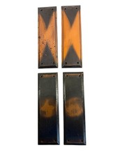 Ah1042 Pr Antique C1920 Brass Plated Steel Push Plates Japanned Finish Restored Ah1042 Pr Antique C1920 Brass Plated Steel Push Plates Japanned Finish Restored