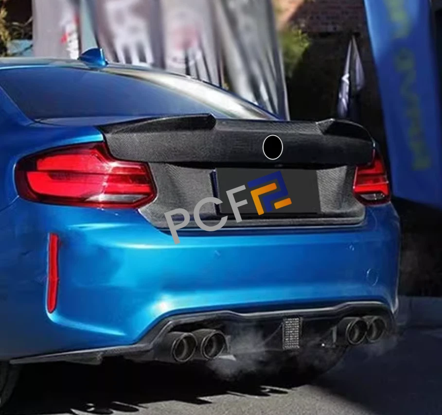 MP Style Rear Trunk Real Carbon Fiber Cover Fits 2016-2020 BMW M2 M2C F87 - Image 4 of 4