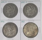 1889-O 1890-S 1896 1921 Morgan Dollar Lot of 4