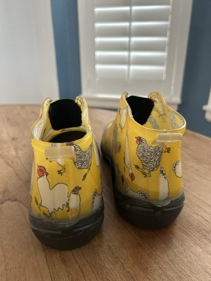Zuecos de pollo de goma amarilla Sloggers para mujer talla 10 hechos en EE. UU. Foto 4 de 4