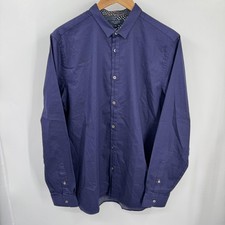 Ted Baker Men's Long Sleeve Button Down Micro Dot Navy Blue Size 4 Casual Work