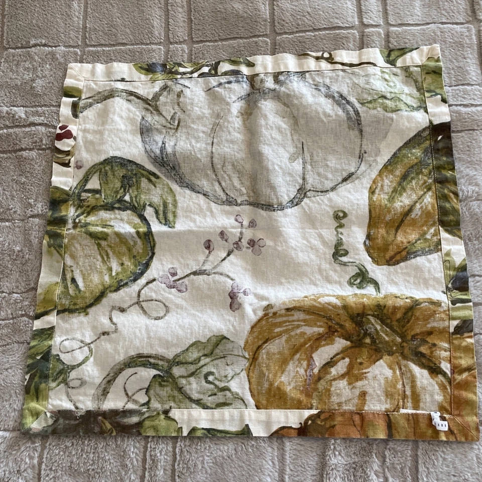 Servilletas de tela Pottery Barn calabaza de otoño calabaza 18,5 x 19,5 Foto 4 de 4