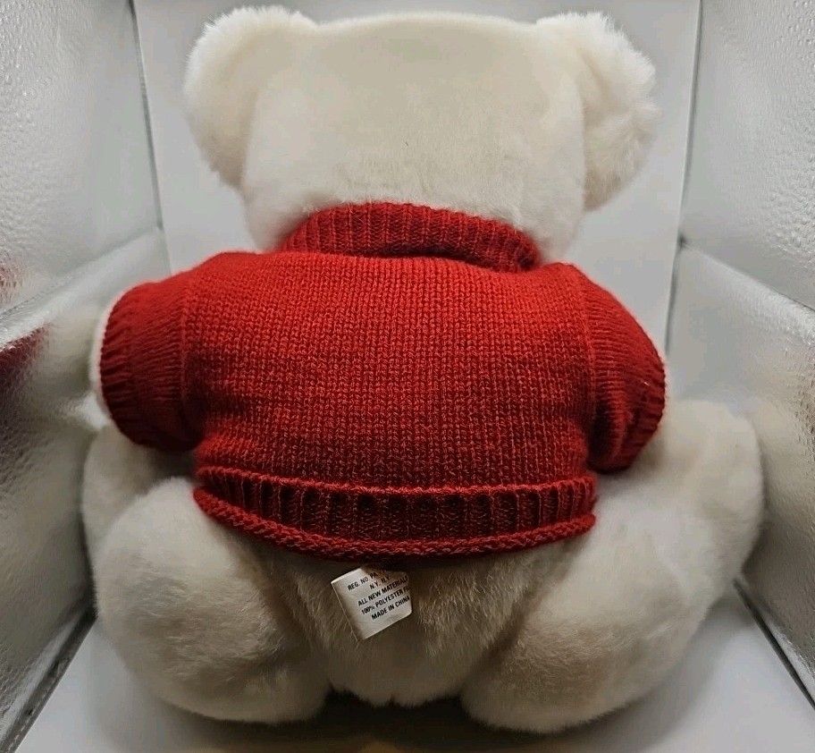 Polo Ralph Lauren Vtg 2000 Brown Teddy Bear Red Alpine Sweater