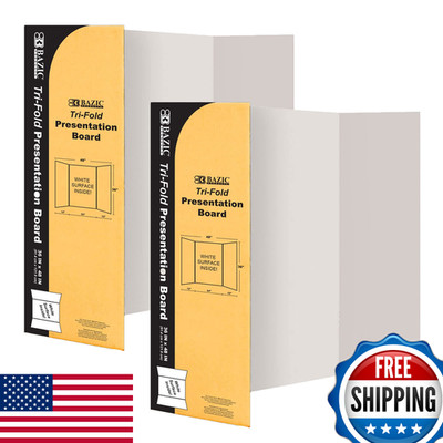 Bazic Products Trifold Poster Board White Corrugated Cardboard Display Board
