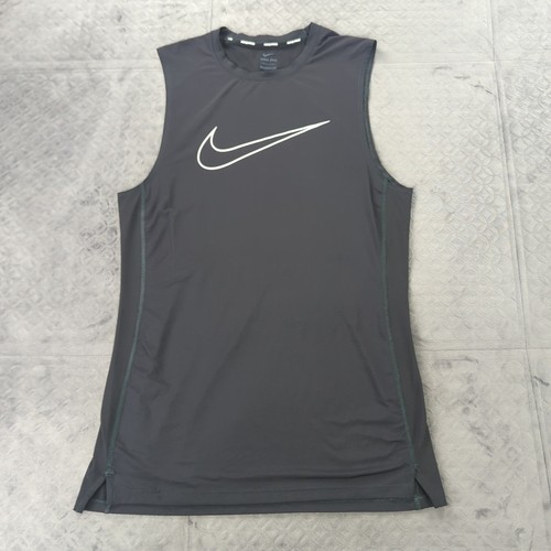 Nike Pro Dri Fit Shirt Workout Activewear Sleeveless Tight Fit Big Swoosh Men XL