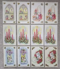 16 Vintage 1950s Christmas Cards Unused Scalloped Edge Religious Quotes Church