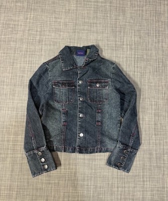 Vintage Y2K Bratz Girls Dark Wash Jean Jacket Size M 7/8