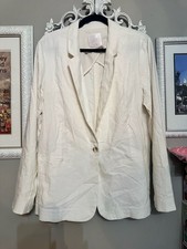 LC Lauren Conrad Blazer Size L White Linen Blend