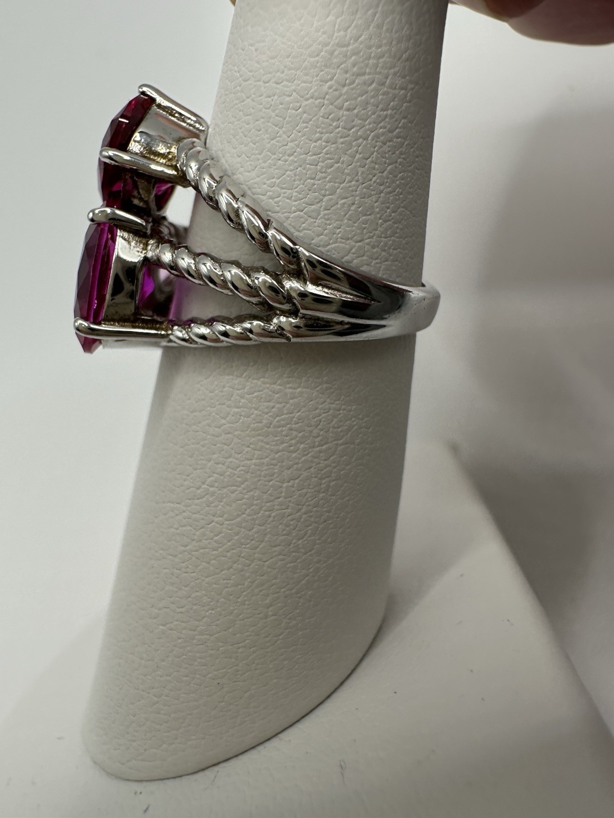 Lab Created Synthetic Ruby & Garnet Sterling Silv… - image 3