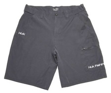 Huk Next Level Black Performance Quick-Dry Zip Cargo Fishing Shorts Mens Size XL
