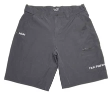 Huk Next Level Black Performance Quick-Dry Zip Cargo Fishing Shorts Mens Size XL