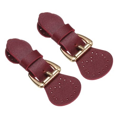2pcs Leather Sew on Toggle Magnetic Snap Buckle Lock for Sewing, Wine Red
