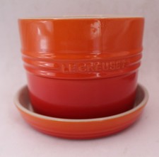 Le Creuset Stoneware Volcanic Orange 14cm Herb Planter with Tray