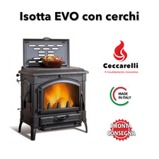 STUFA A LEGNA NORDICA ISOTTA EVO CON CERCHI  338 m3 11.9 kW-N