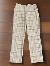 Nine West Women’s Plaid High Rise Side Zip Skinny Pants Sz 10 Long Gray Stretch 