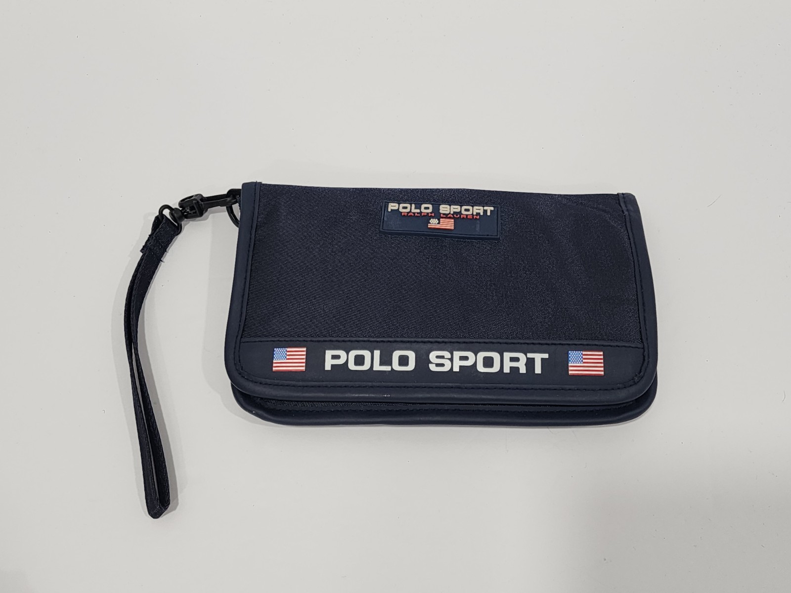Vintage Polo Sport Ralph Lauren Travel Blue Wristlet Clutch Organizer