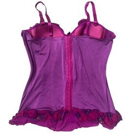 Vintage Torrid Corset Bustier Fuchsia Purple Ruffle Women Size 2X Sexy Bombshell