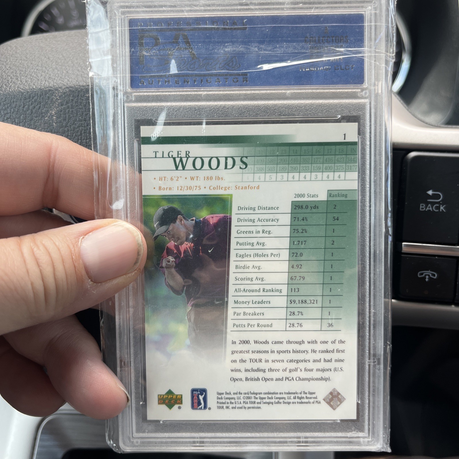 Tiger Woods 2001 Upper Deck PSA 9 Mint Tiger Woods #1 🔥🔥 view 3