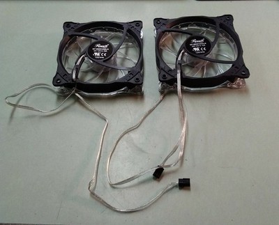 Lot of 2 Rosewill DF1202512SELN 12V Black Case Fan 3-Pin Connector