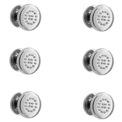 Duschstrahl Rund Körper Massagegerät Spray Spa 6er Pack Gummidüse Chrom ENKI MP006