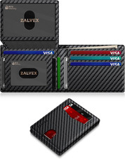 Slim Wallet RFID Blocking Leather Credit Card Holder 14 Cards Bifold