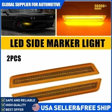 2X LED Side Marker Light Amber Parking Signal Lamp For Dodge Challenger 2015-23
