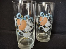 Set of 2 Water Juice Glass Marmalade Apple Geese Duck 6"(lot 2797c)