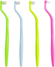 4-Pack End Tuft Toothbrushes, Orthodontic Toothbrush with Small Head, Ultra Soft