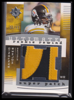 2007 Upper Deck Ultimate Santonio Holmes Pittsburgh Steelers Super Patches /99